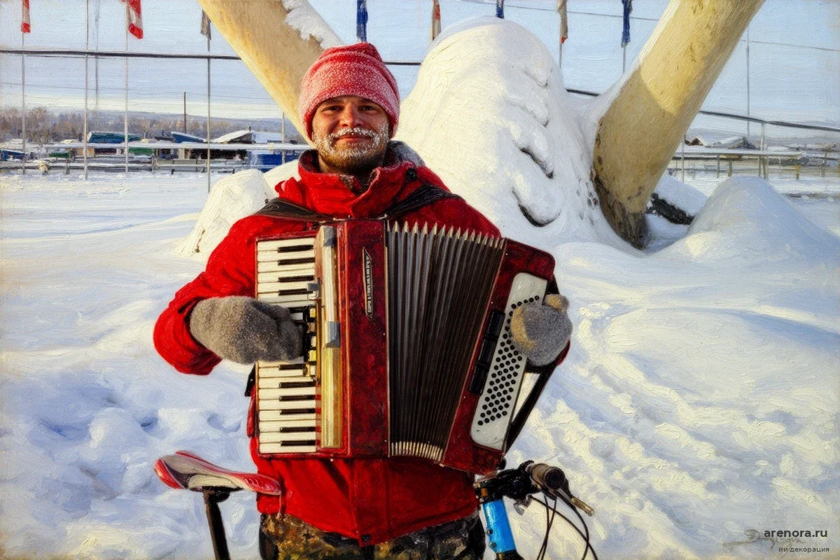 Зачем музыкант везет аккордеон на вершину Эльбруса после 10 тысяч километров пути